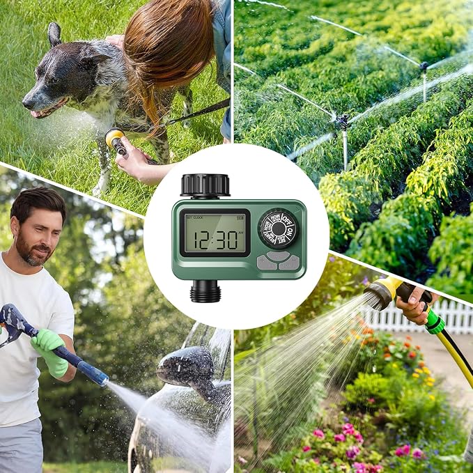 BN LINK Programmable Sprinkler Timer with Rain Delay – Waterproof Digital Water Timer for Garden Hoses, Manual & Auto Modes – Ideal for Lawn, Yard, Drip Irrigation System, 1 Outlet