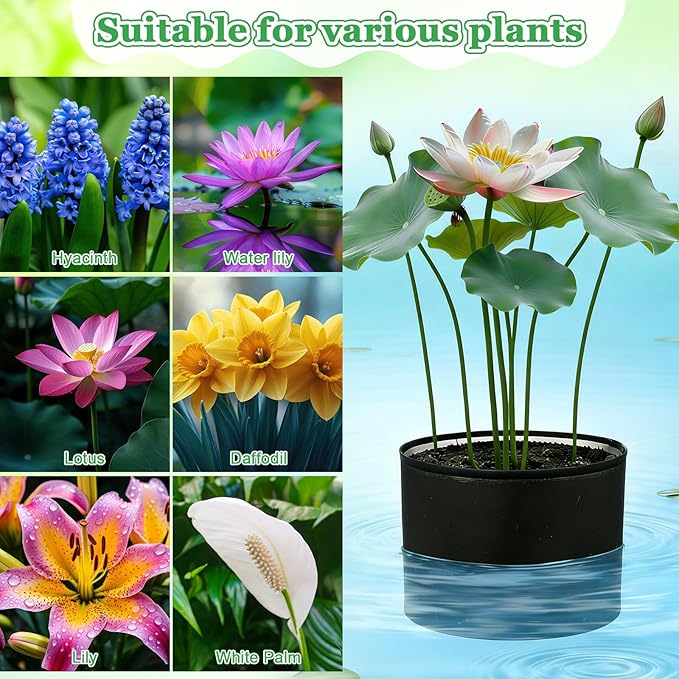 4 Pcs Large Aquatic Pond Planting Bags 10 x 12 Inch Reusable Fabric Pond Plant Pots 5 Gallon Breathable Aquatic Plant Basket Grow Bags for Bog Plants Water Lily Lotus Garden