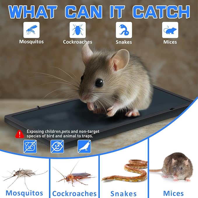 Landisun Mouse Rat Traps Roach Snakes Mices Spider Pest Glue Trap for Indoor Outdoor Home