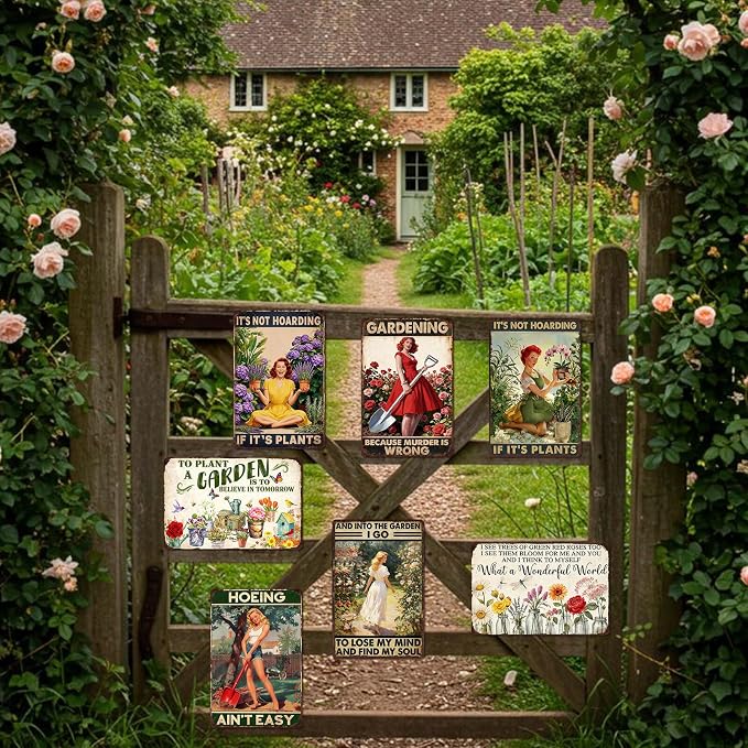 Garden Sign Gifts For Gardeners Gardening Decor For Women Metal Tin Signs Vintage And Into The Garden I Go To Lose My Mind And Find My Soul Sign Garden Lover Gift Wall Decor 8x12 Inch