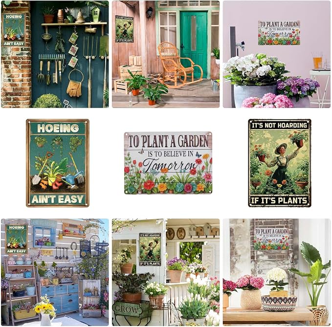 3PCS Funny Metal Garden Signs Decor for Outside,Patio,Yard,Backyard,Gardening Gifts for Women,Gardeners,and Plant Lovers,Garden Decorative Outdoor Accessories Essentials Supplies