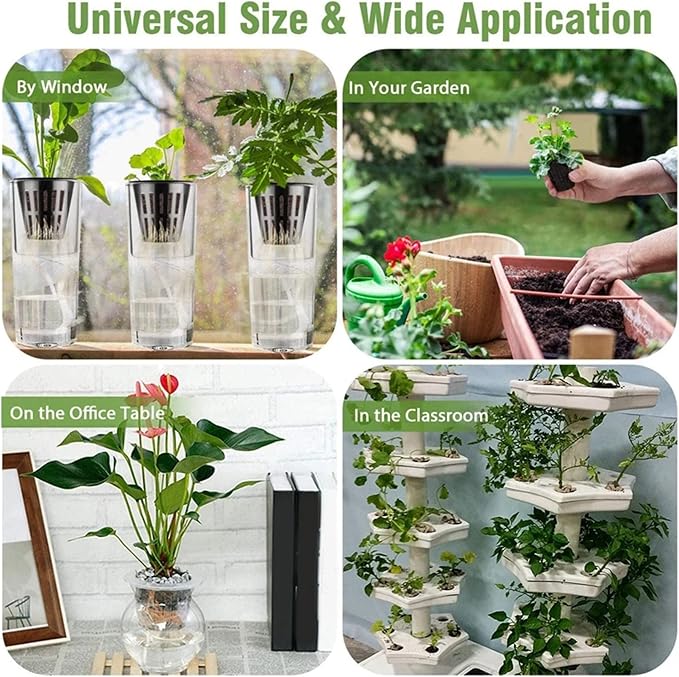 50PCS 1.75" Mesh Net Cup Pots Basket Hydroponics System Supplies Aquaponics Seed Growing Media Black