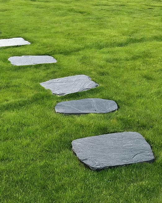 1 Pc Natural Stepping Stone Outdoor, Irregular Garden Stepping Stone, 12''×16'' Walkway Paving Stone for Lawn, Yard and Patio Landscaping Decor