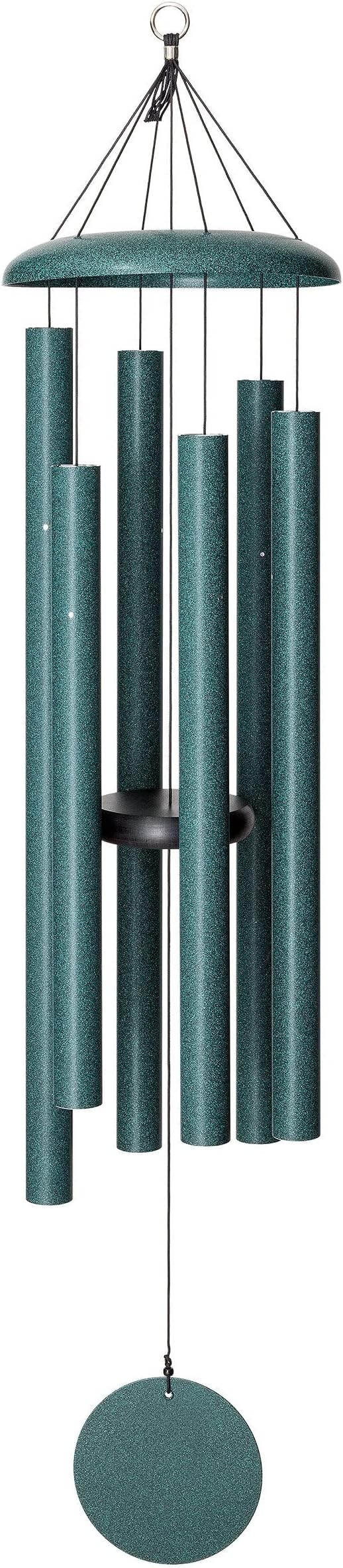 Corinthian Bells 50 Inch Green Extra Large Deep Tone Wind Chimes for Outside, Outdoor Garden Wind Chime, Made in USA