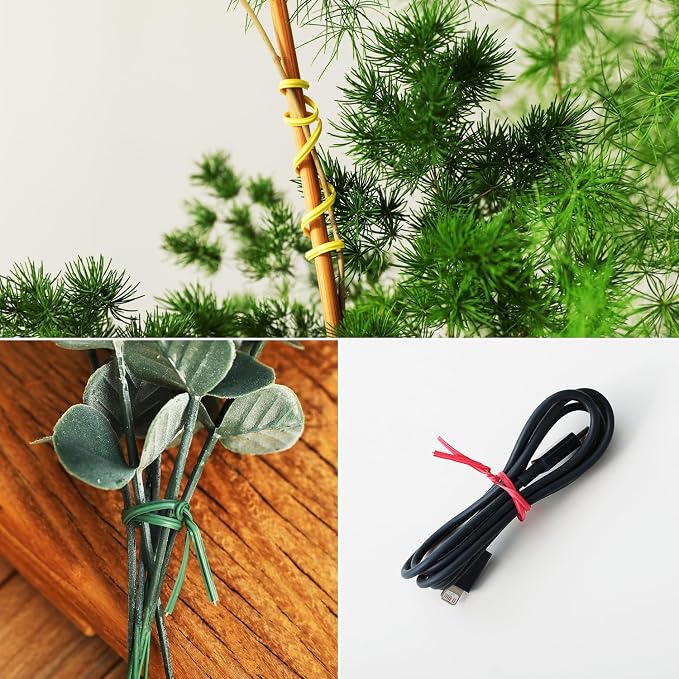 Tangyinrd 300 Pcs 6 inch Green Plastic Twist Ties, Cable Ties, for Bags, Gardening Tools