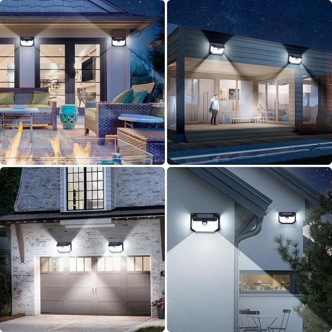 Solar Outdoor Lights, 10-Pack Super Bright 178 LEDs Motion Sensor Wall Light with 270° Wide Angle & 3 Modes, Waterproof Solar Powered Security Light for Patio Garden Garage Front Door