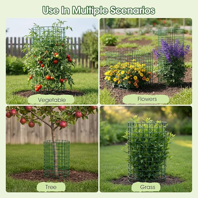 30 PCS Plant Protectors from Animals, 13"x13" Metal Plant Cages for Outdoor Plants, Reusable Plant Covers from Animals, Garden Cloche & Chicken Wire Cloche for Vegetables, Flowers, Seedlings