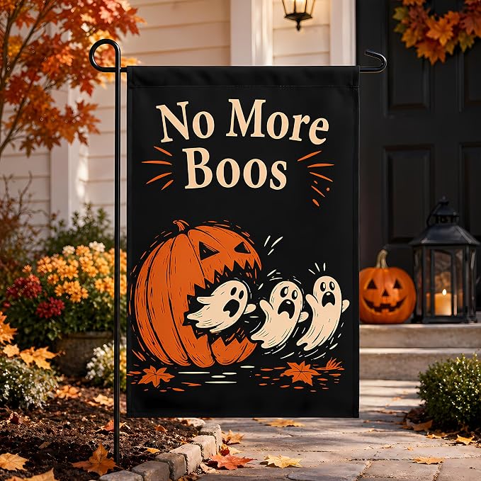Halloween Party Decorations - Ghost Pumpkin Halloween Garden Flag | Double Sided Halloween Backdrop Banner - Halloween Party Favors Supplies Decor for Garden Yard Porch Patio Lawn Outdoor Outside