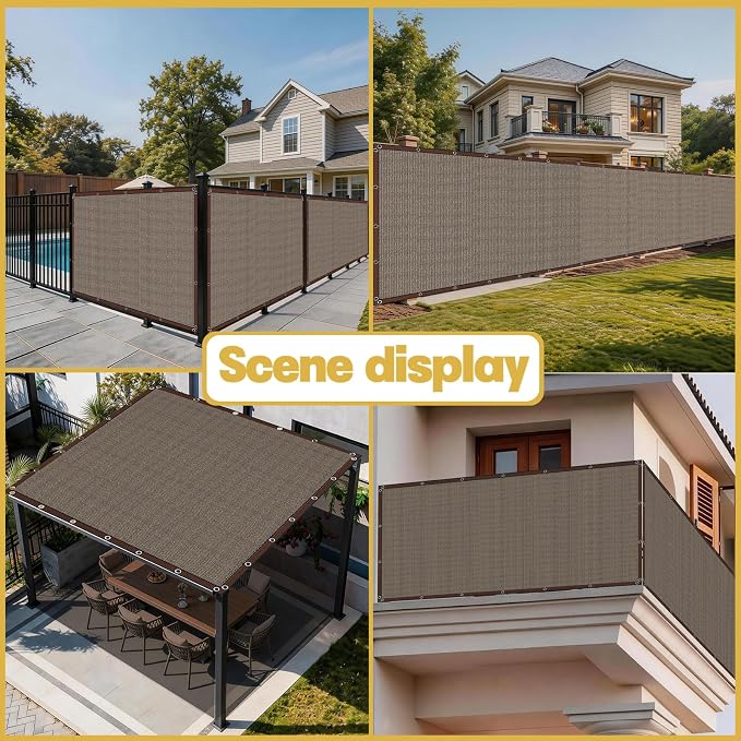 Shade Cloth for Garden ,Greenhouse Plants Fence Privacy Screen s Outdoor Patio Balcony Awning mesh tarp pergola Cover Screen Porch Backyard Apartments Retractable 8FT*12FT 50%