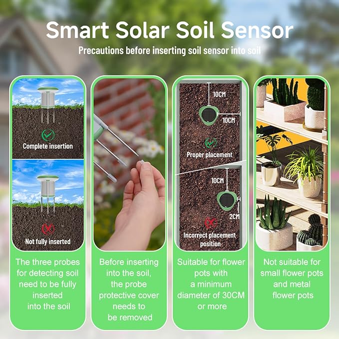 Smart Soil Moisture & Temperature Sensor WiFi/Bluetooth | IP65 Waterproof Certified Indoor/Outdoor Plant Monitor | Compatible with Alexa, Tuya App | Garden, Lawn Hygrometer