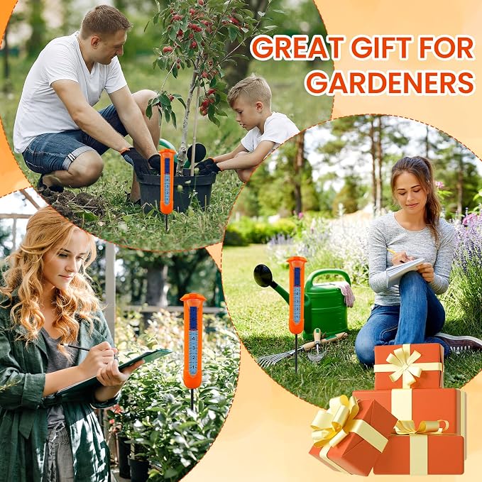 Upgraded Rain Gauge Outdoor, Freeze Proof Rain Gauge with Silicone Cover & Levelling, Large Clear Numbers and Adjustable Height Decorative Rain Measure Gauge with Float Marker for Garden, Yard, Lawn
