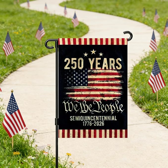 250 Anniversary Usa Garden Flags for Outside,250 Anniversary USA Flag with Stars Stripes 1776-2026,250th Anniversary America Semiquincentennial Commemorative Patriotic 4th of July Decorations Yard Sign Double-Sided Garden Flag Waterproof 250 Year Ameri...