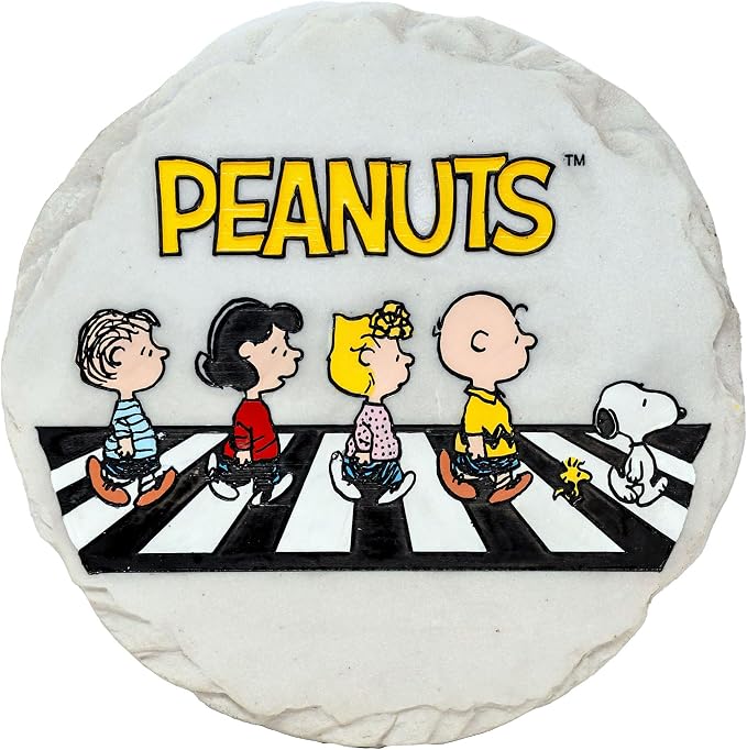 Spoontiques Peanuts Road Stepping Stone - Decorative Garden Stone for Yard, Patio, Garden or Walkway - Outdoor or Indoor Home Decor