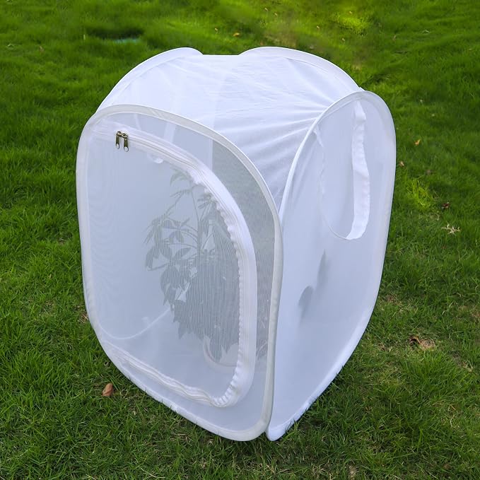Pop-up Insect and Butterfly Habitat Cage Terrarium Clear Mesh Enclosure - 16" x 16" x 24"