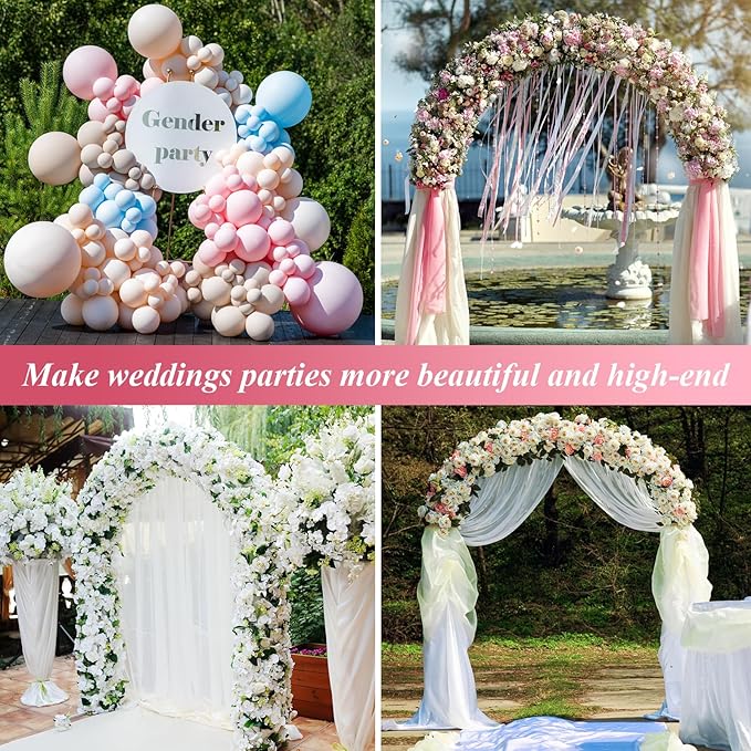 Thickened Tube Garden Arch Trellis - 4.6ft Wide x 7.9ft High or 7.6ft Wide x 6.4ft High - Garden Trellis for Climbing Plants - Stable Garden Arbor, Birthday Party Wedding Arch Decoration