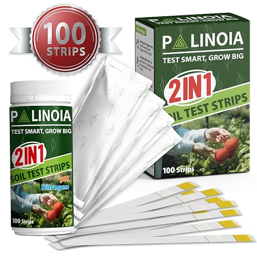 Soil Testing Kit 2-in-1 for pH & Nitrogen โ 100 Pack in Resealable Pouches โ Fast & Accurate Soil pH Tester for Garden, Lawn & Plants โ Includes Spoon & Tube