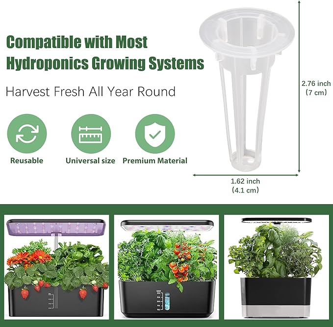 Iceberg Lettuce Seed Pods Kit for Hydroponic, 12 Pods Grow Anything Hydroponics Kit for Indoor Garden, Hydroponics Supplies with 12 Grow Sponges, 12 Plant Baskets, Iceberg Seeds - 12 POD