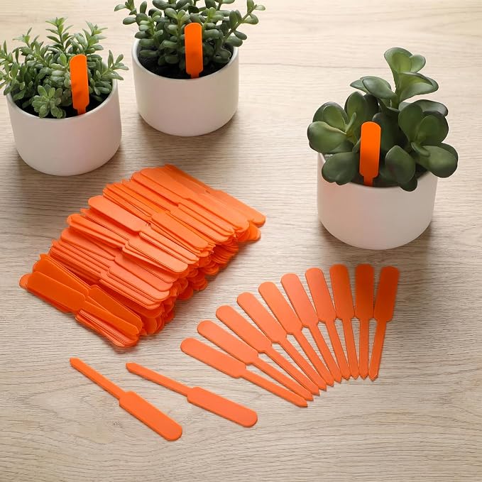 Novabright 500 Pcs Plastic Plant Labels 5 Inch Plant Name Tags for Seedlings Garden Waterproof Plants Markers Nursery Plastic Planting Tags Seed Label for Outdoor Garden Label Pot Stakes(Orange)