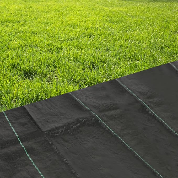 MIDELONG Garden Weed Barrier Landscape Fabric Heavy Duty 3ft x 10ft (1 x 3 Meters) Sheet, Weed Block Ground Cover Gardening Mat for Outdoor Courtyard Flower Beds, Pack of 1