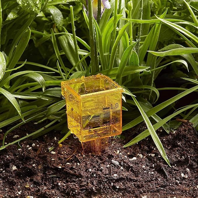 mollensiuer 4Pcs Rain Gauge Outdoor Plastic Sprinkler Gauge Transparent Outdoor Water Measuring Tool Lawn Water Gauge with Wide Mouth for Lawn and Garden Water Measuring Tool, Bright Yellow