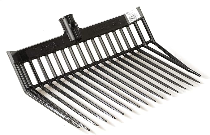 Little Giant® DuraFork Pitch Fork Replacement Head | Durable Polycarbonate Stable Fork Head with Angled Tines | Manure Fork | Made in USA (Pack of 1, Black)