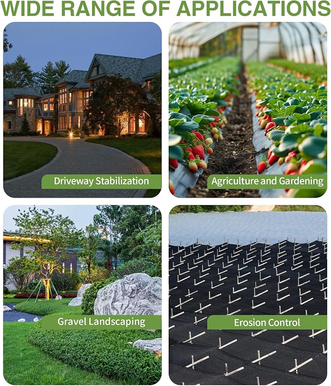Pterying 6.5ftx300ft Weed Barrier Landscape Fabric Heavy Duty, Premium 3oz Garden Geotextile Fabric, Outdoor Weed Blocker Fabric, for Driveway Mats, Erosion Control, Ground Cover Weed Barrier