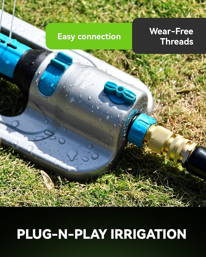 RainPoint Quick Connect Hose Fittings 3/4" GHT - Solid Brass Garden Hose Connectors, No-Leak Design & Universal Fit for Instant Connection (4 Sets)