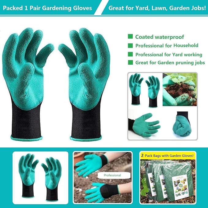 Standard 2-Pack 32 Gallon Lawn Garden Bags Big (D18,H30 in) Yard Waste Bags W/Gardening Gloves for Leaf Bag,Grass Clippings,Yard Debris Bin,Camping Trash Container,Recycling Bin,Laundry Bag 4 Handles