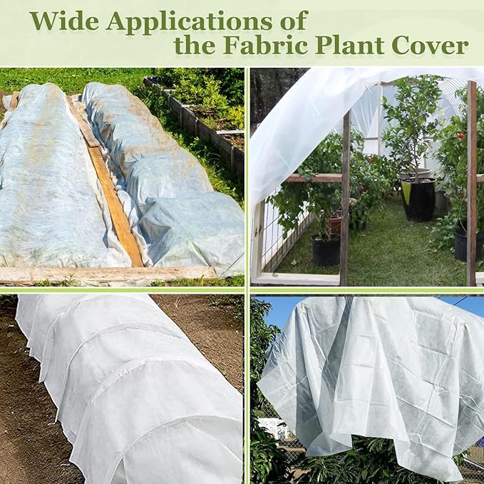 Plant Covers Freeze Protection 10x20ft Floating Row Cover 1.5oz/yd² Plant Covers for Winter Garden Fabric for Cold Sun Protection
