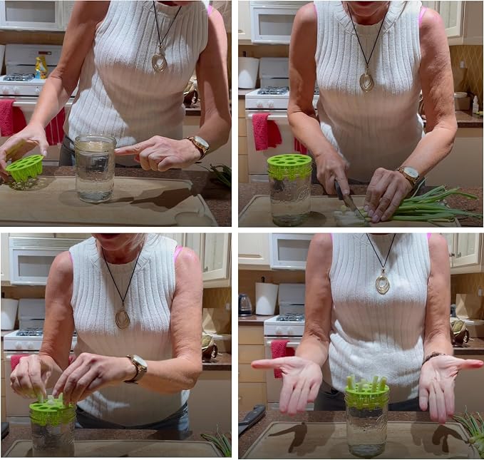 ZESTIGREENS Easiest Green Onion Regrower. Includes Ergonically Designed Lid & Instructions for Beginners with This Cool Kitchen Regrower