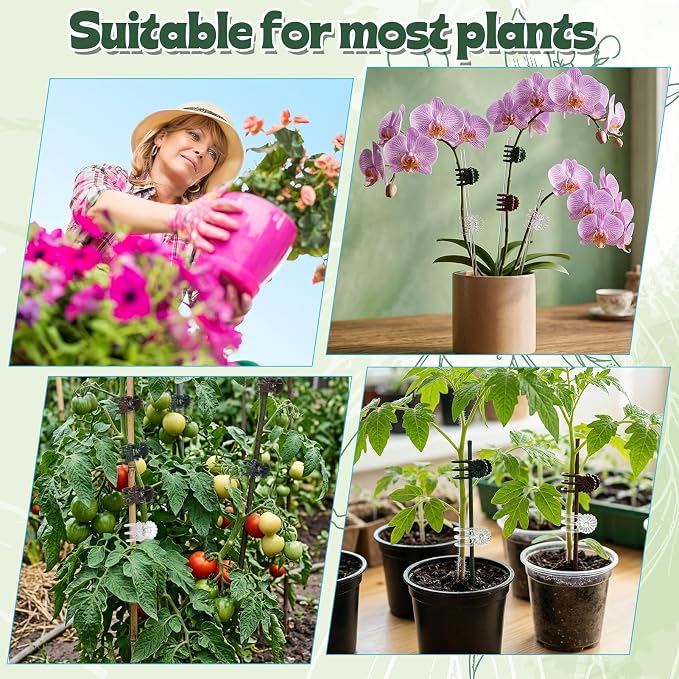 90Pcs Orchid Clips for Plants Support Plant Orchid Support Clips Portable Cute Vine Clip for Support Garden Plant Flower Vine, Mix Color