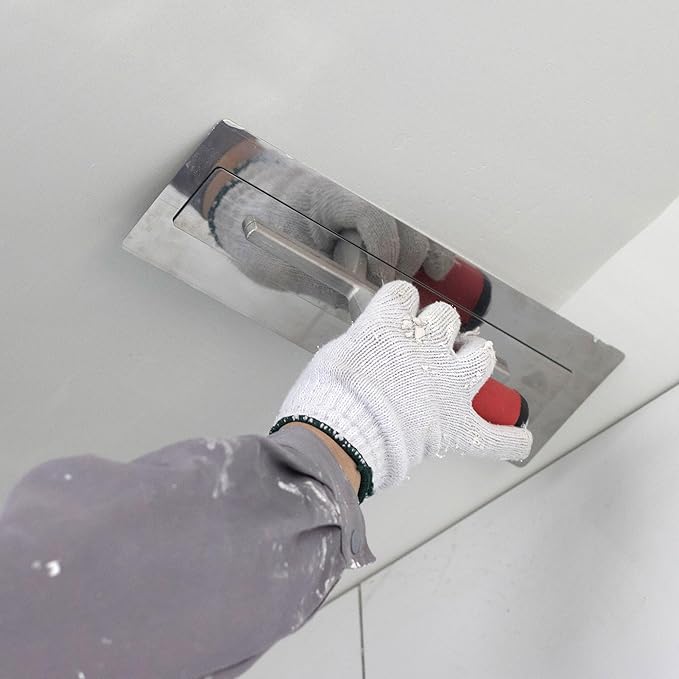 Stainless Steel Finishing Trowel 13.7"x4.1" – Professional Masonry Trowel with Ergonomic Grip for Drywall, Plastering, Wallboard