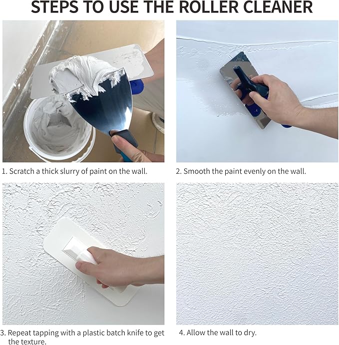 Hanroy Plastic Trowel with Comfortable Grip Handle, Includes 3.6" x 9.4'' White Finishing Trowels, Lightweight Mounting, Round End, Suitable for Scrape,Plastering and Paint Walls(D2209A)