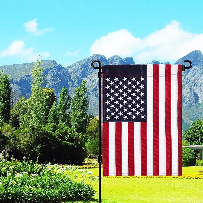 American Garden Flag 12x18 Inch Embroidered Star and Stripe USA Garden Flag for Outside Double Sided Small American Yard Flags