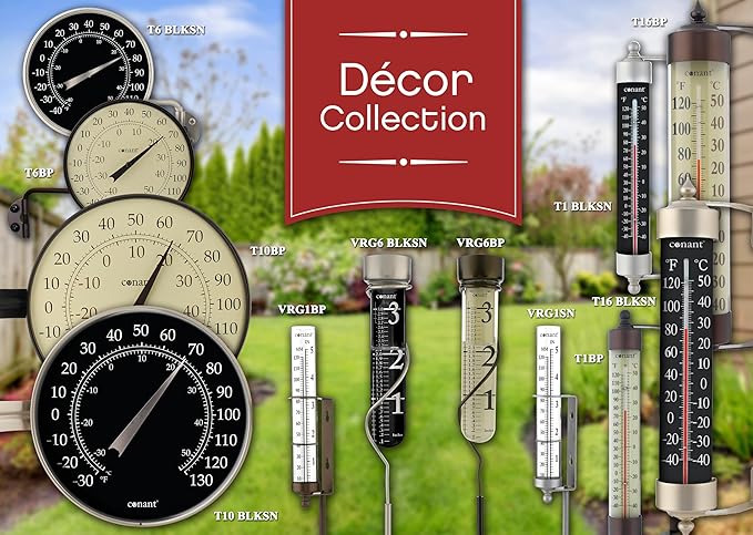 Conant Décor VRG6BP Grande View Rain Gauge (Bronze Patina)