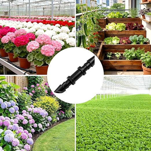 120 Pieces 1/4" Drip Irrigation Coupling Fittings:Drip Line Double Barbed Coupler Connectors for 1/4 Inch Irrigation Tubing 1/4'' Straight Coupler with Sharp End for Drip Irrigation System