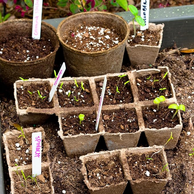 Doter 10 Packs Seedling Starter Trays 120 Cells, Biodegradable Seed Germination Trays Plant Starter Peat Pots for Seedlings