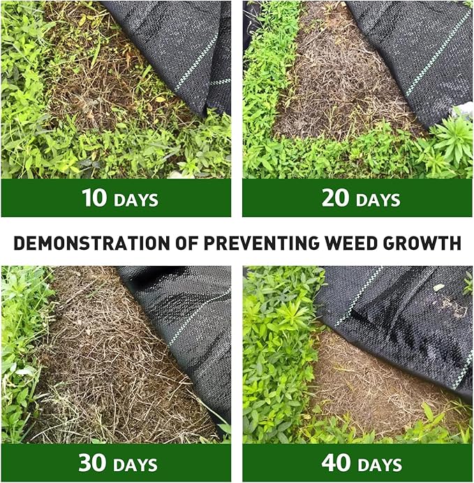 HOOPLE 3FT x100FT Weed Barrier Landscape Fabric Heavy Duty 3.2oz - Woven Polypropylene Ground Cover for DIY Gardening, Commercial Driveways, Erosion Control | Landscaping Fabric with Grommet Edges