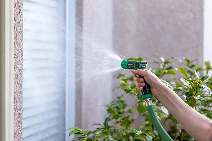 Rain Bird TCNZLADJ Garden Hose Nozzle, Thumb Control, Carbon Fiber Texture, Adjustable Spray Patterns