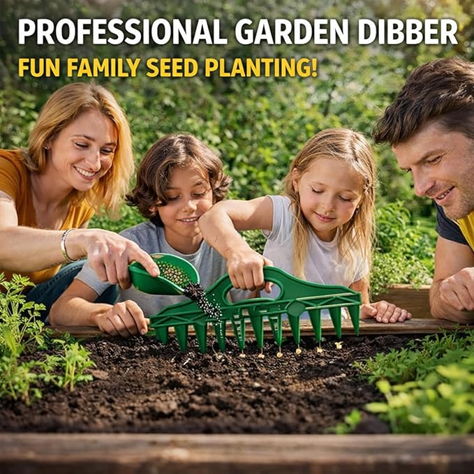 Professional Garden Dibber, Seed Spacing Tool, Multifunctional Soil Spacer for Planting Seeds, Easy Seed Placement, Portable Gardening Essential for Vegetables & Flowers (1PC)