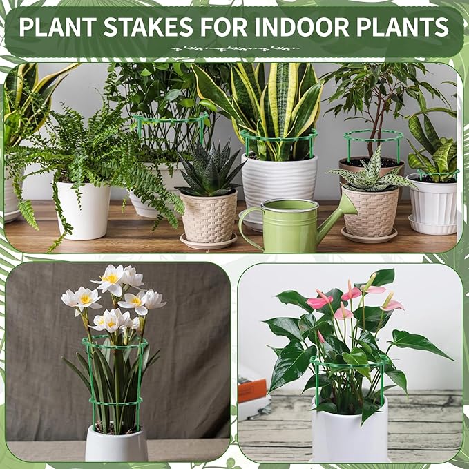 24 Pack Plant Support Stakes Sets - Versatile Plant Cages, Stackable Garden Flower Support, Small Plant Stakes for Indoor Plants,Tomato,Monstera, Peony, Hydrangea, Climbing Plants