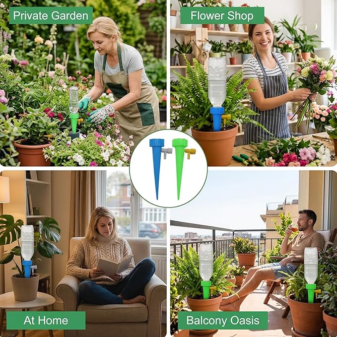 30PCS Self-Watering Stakes, Durable Plastic Water Spikes for Outdoor Plants, Convenient Vacation Plant Care Solution