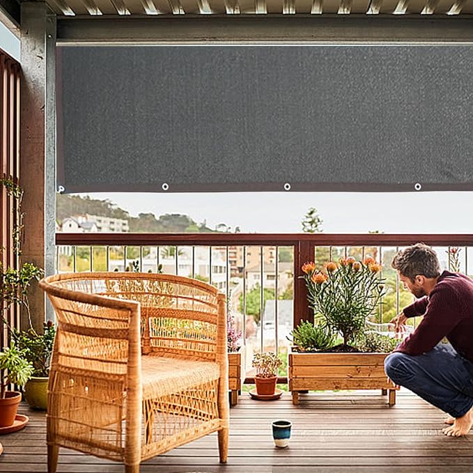 winemana 50% Black Shade Cloth, 6.6 x 16 FT Durable Mesh Tarp with Grommets, Garden Sunblock Shade Cloth Shading Antifreezing for Plants Cover, Greenhouse, Barns Kennel, Patio, Tomatoes