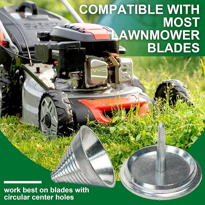 SporGain Lawn Mower Blade Sharpener and Lawn Mower Blade Balancer, Lawnmower Blade Sharpener 15°-45° Adjustable with Lawnmower Blade Balancer Kit Suit for Many Types of Mower Blade, Black