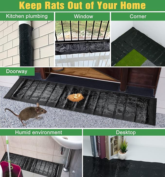 10 Pack Sticky Mouse Trap, Super Large 47.2 * 11'' Glue Traps for Mice, Peanut Taste Pheromone Rats Traps Indoor for Home, Rodent Snakes Spiders Roaches