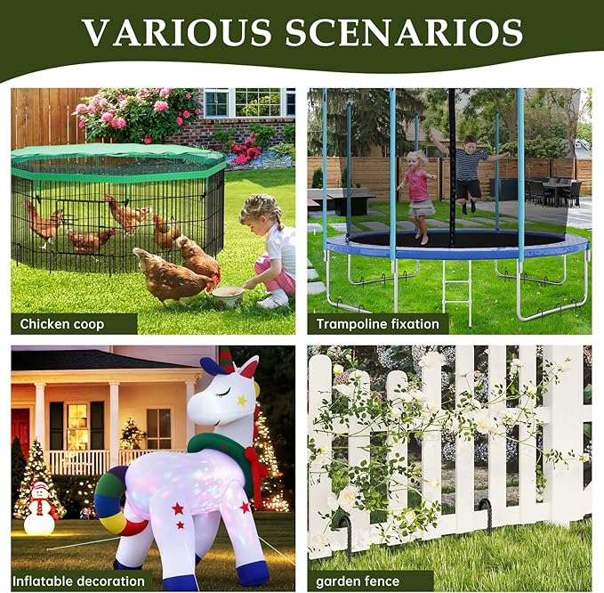 12 Inch Rebar Stakes, J Hook Ground Stakes 50 Pack Black Ground Anchors for Tent Heavy Duty for Plants Anti-Rust Landscape Fabric Artificial Turf