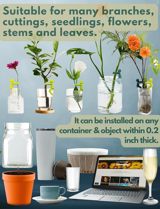 Plant Propagation Buddy - Cute Plant Support for Sprouts, Stems, and Cuttings; 6PCS Leaf Friend Plant Stem Support;Fun and Decorative Indoor Accessories; Ideal Gifts for Plant Lovers