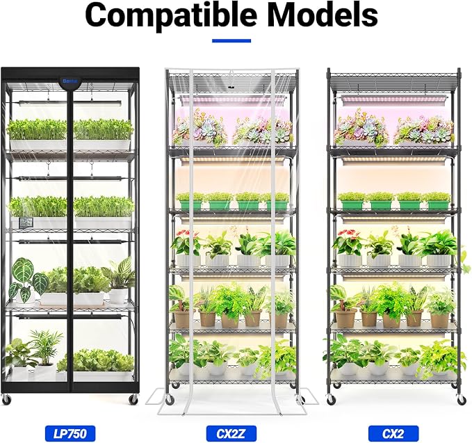 Barrina Plant Stand Tent, Clear, 30.3 x 15.0 x 70.1IN, T-Zipper, Double Sided Windows (2 on Each Side), with Bottom Tray, 1 Pack, Fits Barrina LP750 Indoor Greenhouse with Grow Light