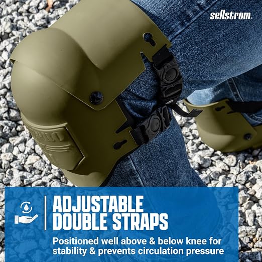 Sellstrom Ultra Flex KneePro Professional Knee Pads for Men & Women with Thick Foam Cushioning & Heavy Duty Hard Outer Shell - Adjustable Straps with Quick-Clips & Ergonomic Metal Hinges - for Construction Work, Gardening, Roofing, Flooring