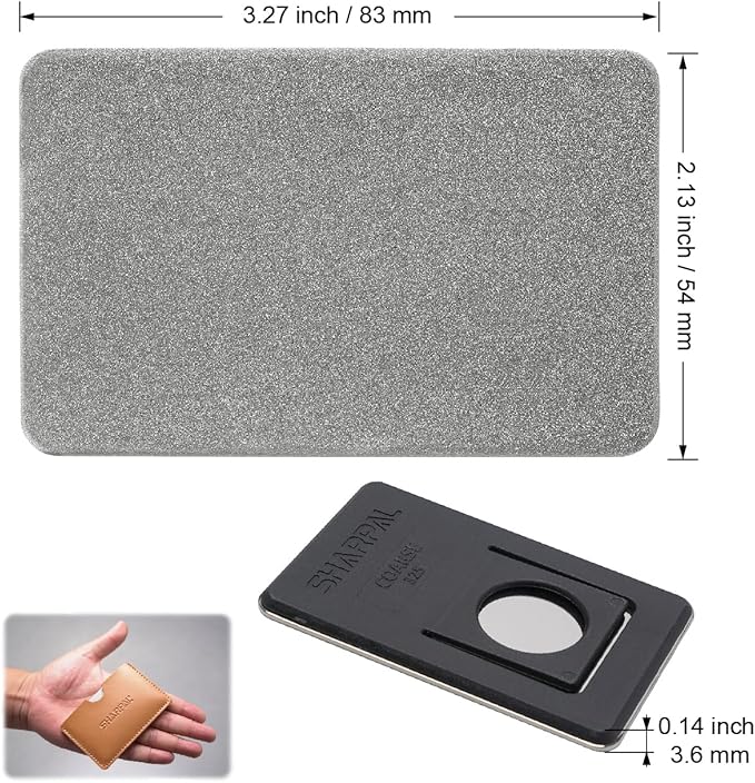 SHARPAL 113N Credit Card-Sized Diamond Sharpening Stone, Coarse 325 Grit Pocket Knife & Tool Sharpener, Portable and Convenient for On-the-Go Use Fathers Day Gift